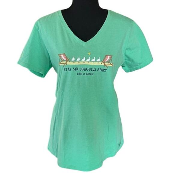 Life is Good "Stay Six Seagulls Apart" Crusher Tee - Women's M - Picture 1 of 7